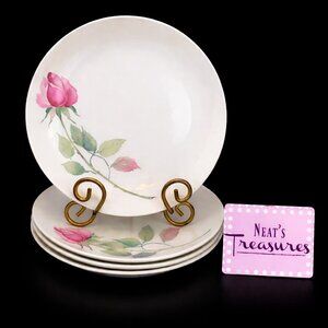 MCM Cunningham Pickett DUBARRY Homer Laughlin RHYTHM Rose Lunch Plate Set 4